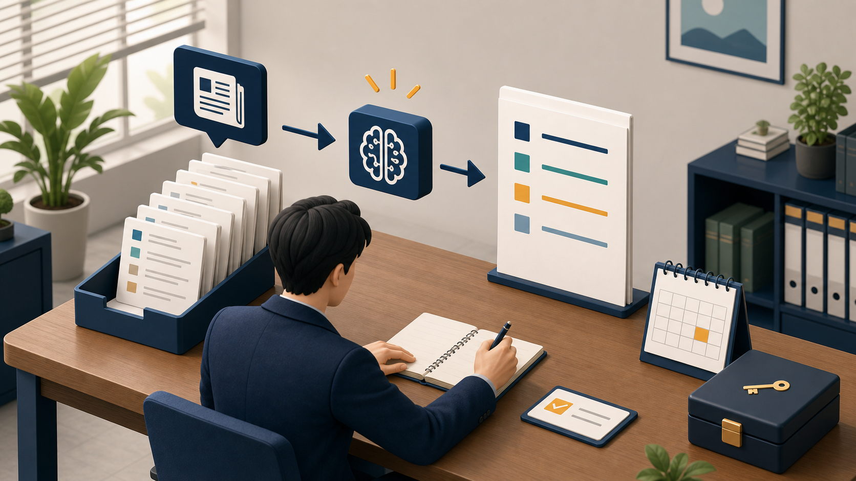 AIニュースの束を週次の判断メモへ変える、小さな会社の経営者の3D図解