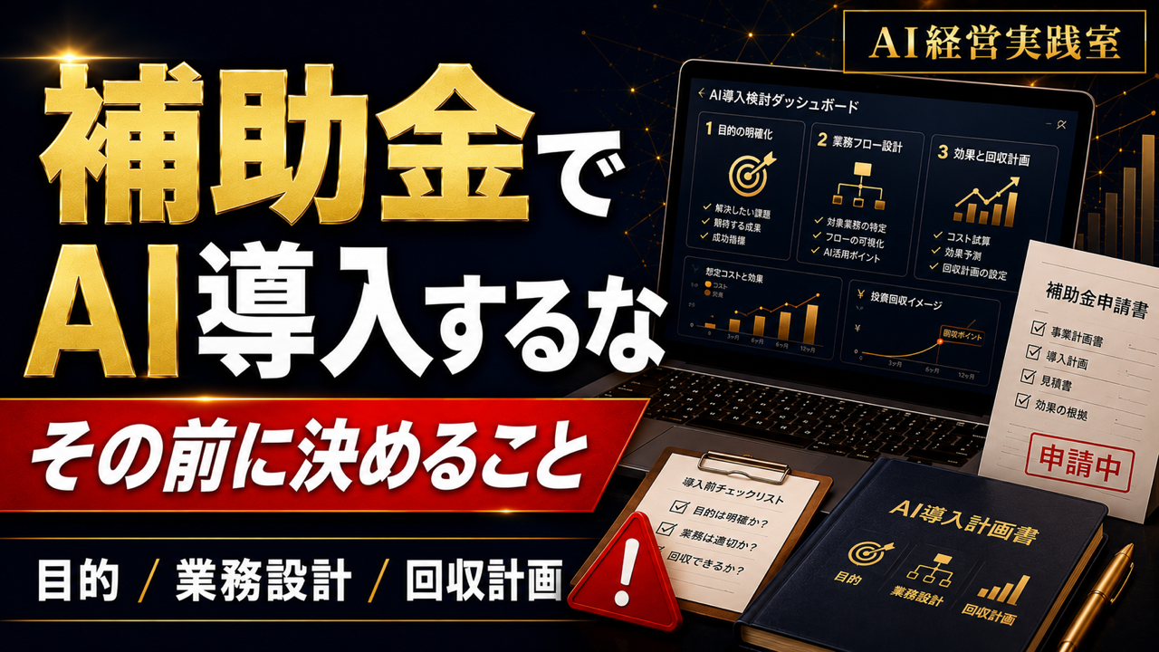AI導入に補助金を使う前に。中小企業経営者が失敗しないための順番