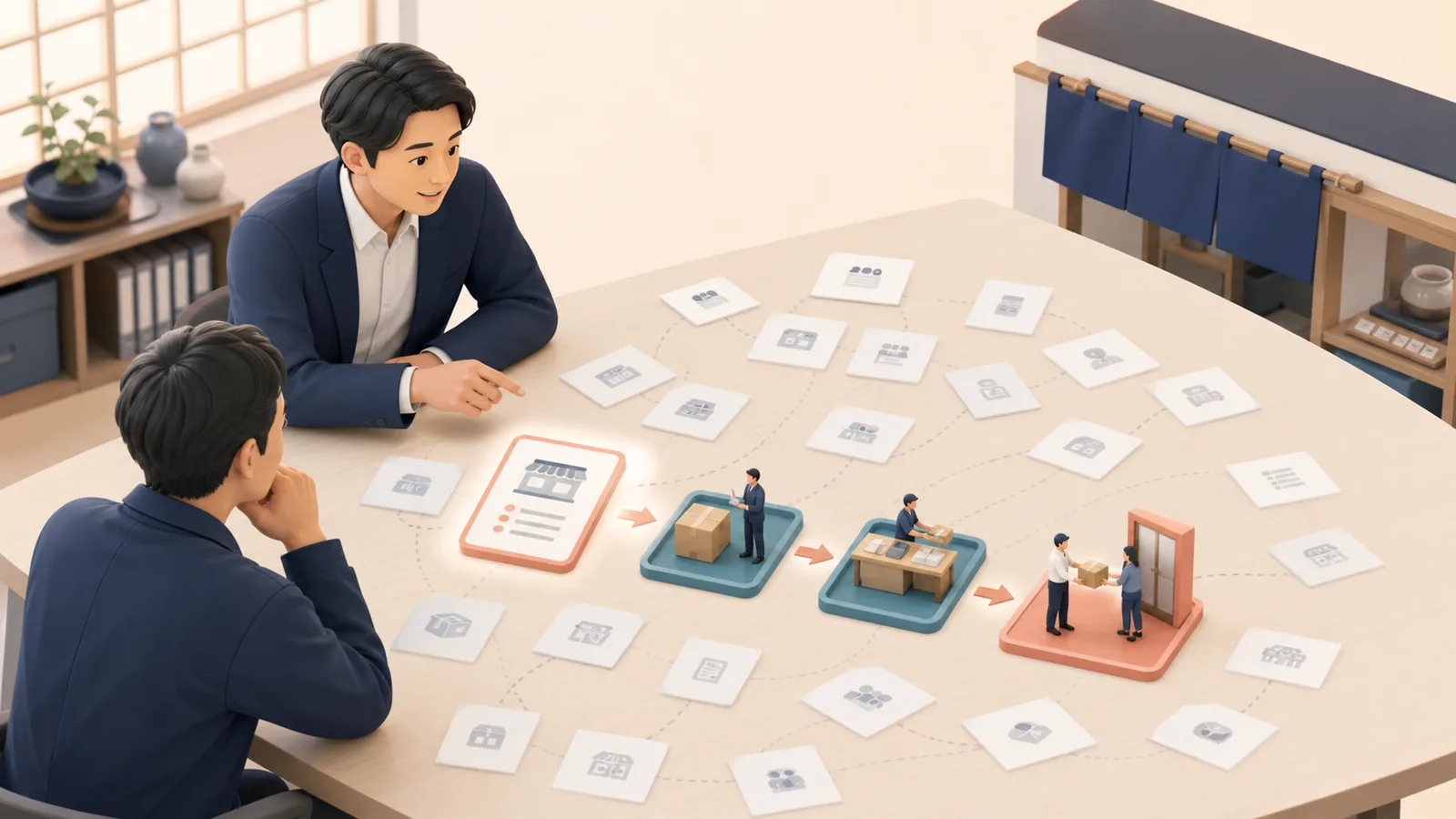 大阪の中小企業が複数の仕事からAIへ渡す1業務を選ぶ流れ